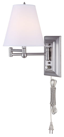 Swing  Arm 1 Light Wall Fixture - Brushed Pewter