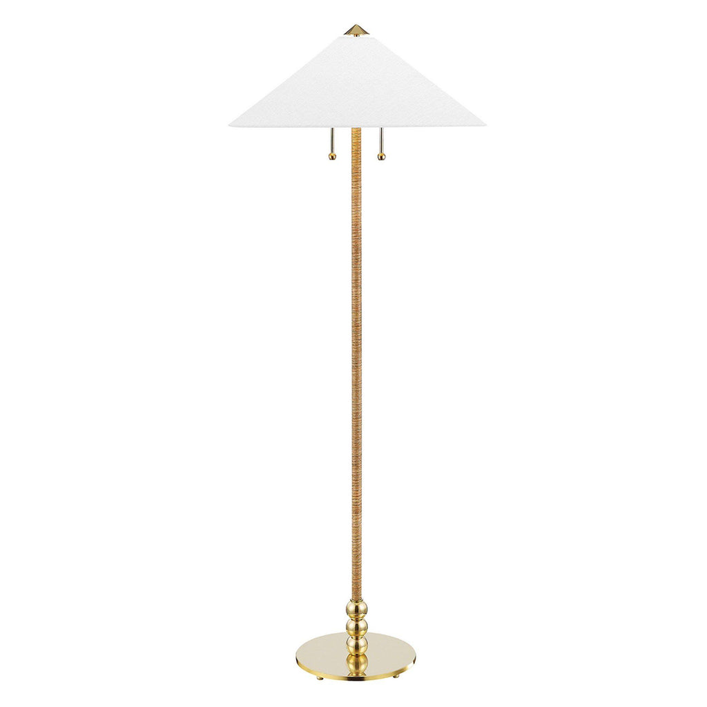 Flare 2 Light Floor Lamp - Aged Brass Lamps Hudson Valley 