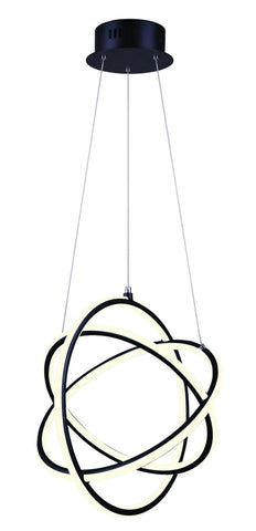 Trinity 17"w LED Chandelier - Black Ceiling 7th Sky Design 