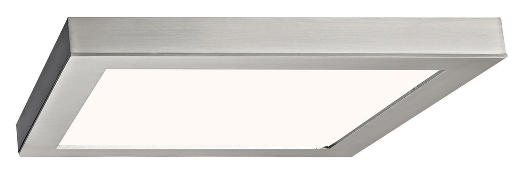 LED 11" Wide Square Low Profile Disc Light - Brushed Nickel Ceiling 7th Sky Design 