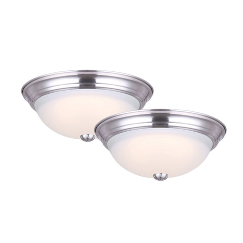 LED 13 inch Flush Mount Twin Pack - Brushed Nickel Ceiling 7th Sky Design 