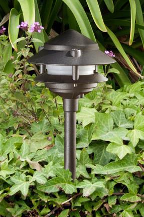 Cast Aluminum Two Tier Pagoda Light 12V - Bronze Outdoor Dabmar 