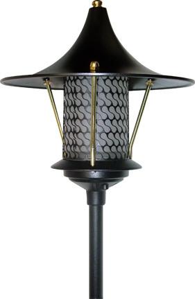 Cast Aluminum Flair Top Pagoda Light 12V - Black Outdoor Dabmar 