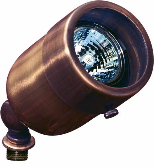 Solid Brass 12V Spotlight - Antique Bronze - LED or Halogen Outdoor Dabmar 20W Halogen MR16 