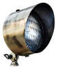 Solid Brass 12V Flood Light with Hood - Antique Brass - LED or Halogen Outdoor Dabmar 