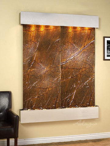 Majestic River Square - Stainless Steel - Brown Marble