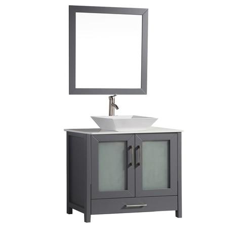 Jordan 36" Single Sink Bathroom Vanity Set - Grey Furniture MTD Vanities Grey 