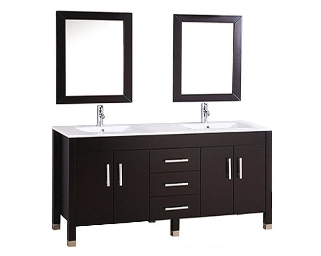 Monaco 60" Double Sink Bathroom Vanity Set - Espresso Furniture MTD Vanities 