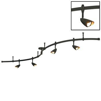 Rail Kit, 8' S-Curved Rail w/ (4) Argon Fixtures, Brushed Nickel