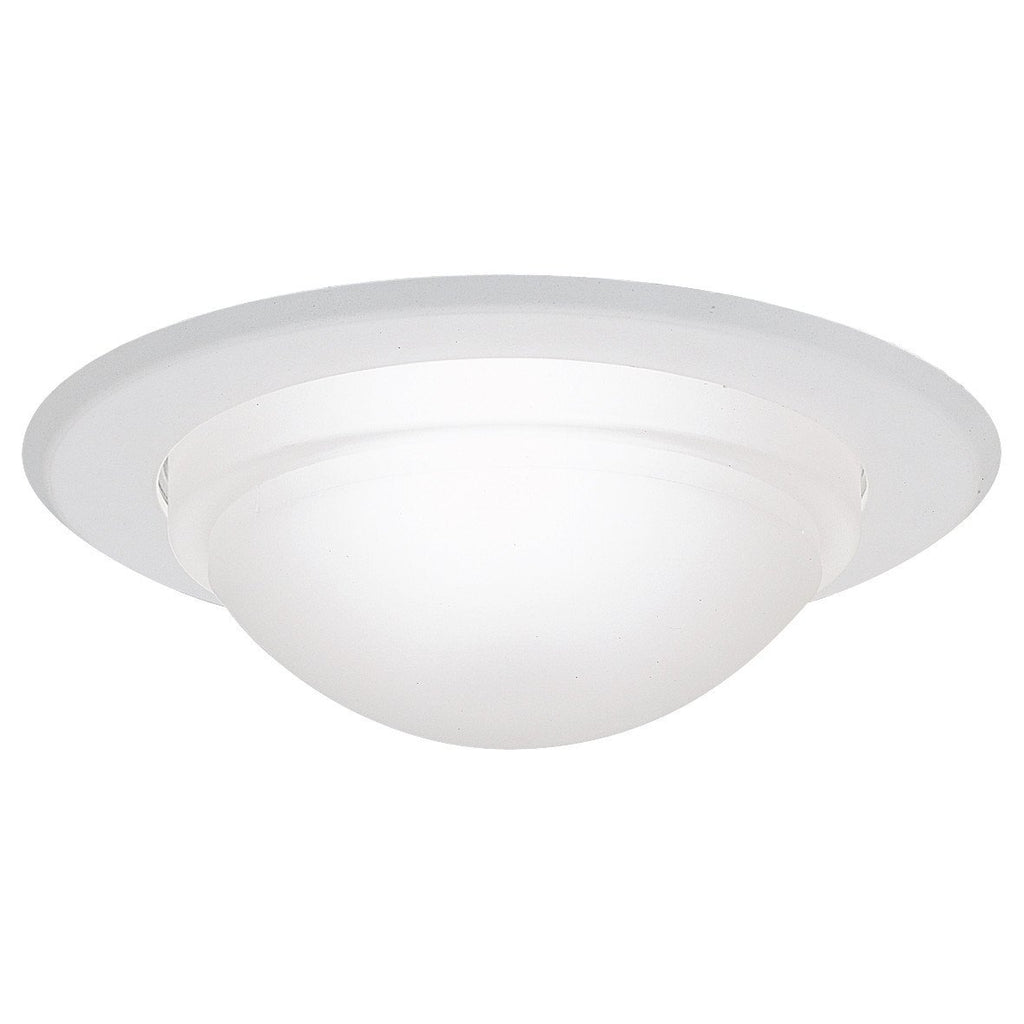 Frosted Dome Lens w/ Specular Clear Reflector, White Trim Recessed Nora Lighting 