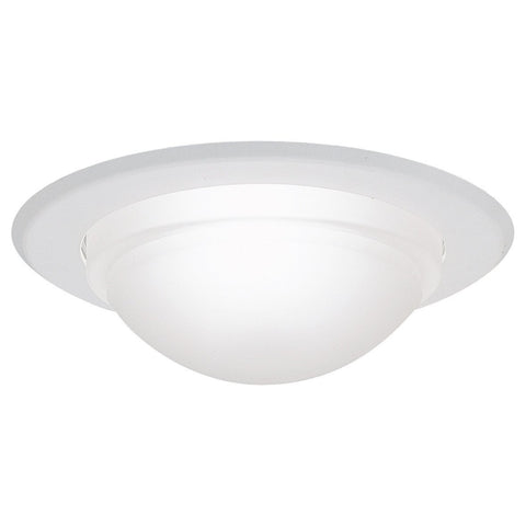 Frosted Dome Lens w/ Specular Clear Reflector, White Trim Recessed Nora Lighting 