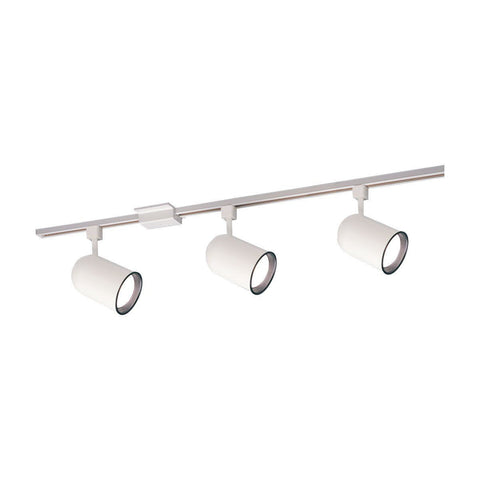 Line Voltage Round Back Track Pack, 4 Fixtures, White Tracks Nora Lighting 