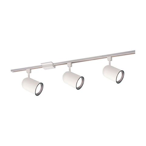 Line Voltage Round Back Track Pack, 3 Fixtures, White Tracks Nora Lighting 
