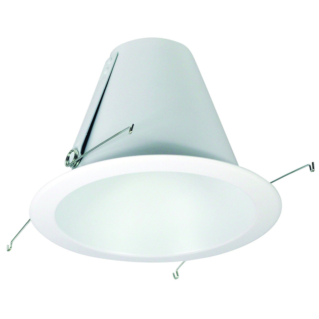 White Air Tight Reflector Cone, White Flange Recessed Nora Lighting 