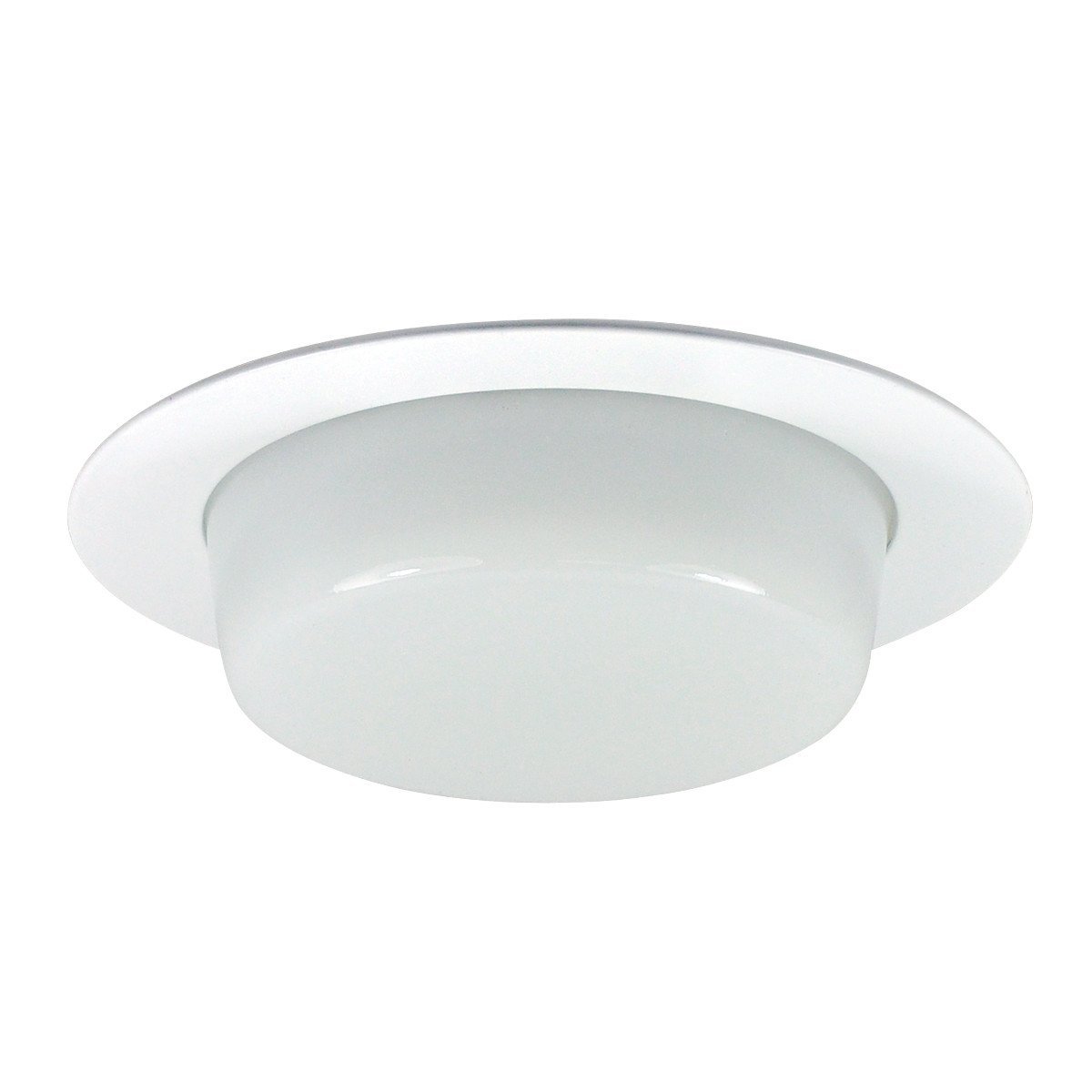 4" Recessed Trim - Drop Opal Lens, Specular Clear Reflector, White Ring Recessed Nora Lighting 
