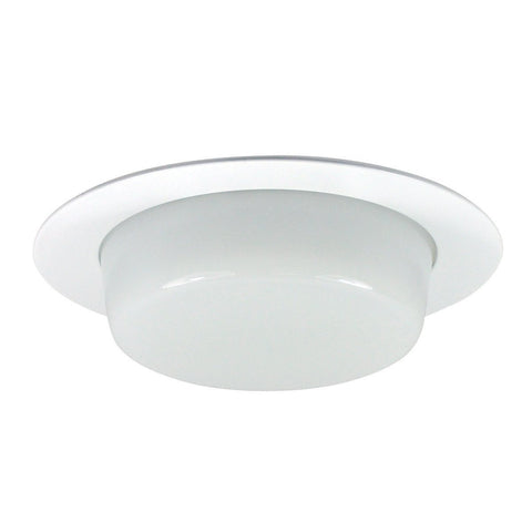 4" Recessed Trim - Drop Opal Lens, Specular Clear Reflector, White Ring