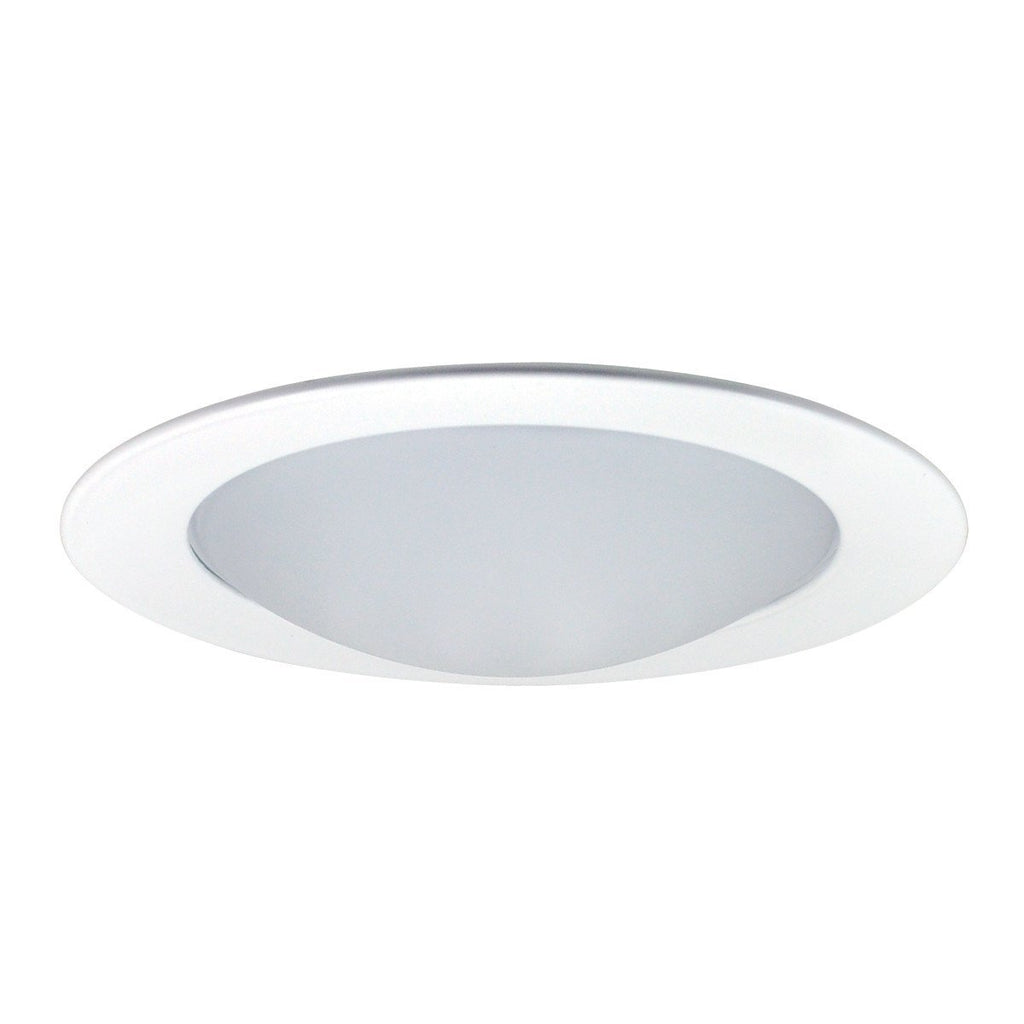 4" Recessed Trim - Frosted Dome Lens, Specular Clear Reflector, White Ring Recessed Nora Lighting White 