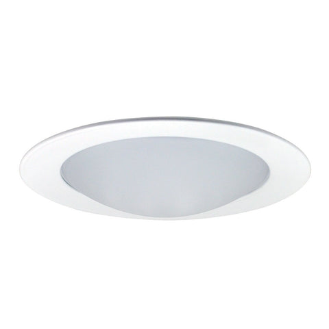 4" Recessed Trim - Frosted Dome Lens, Specular Clear Reflector, White Ring