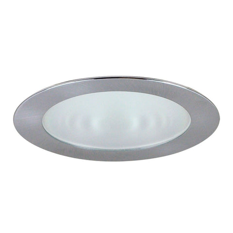 4" Recessed Trim - Frosted Flat Lens, Specular Clear Reflector, Natural Metal Ring