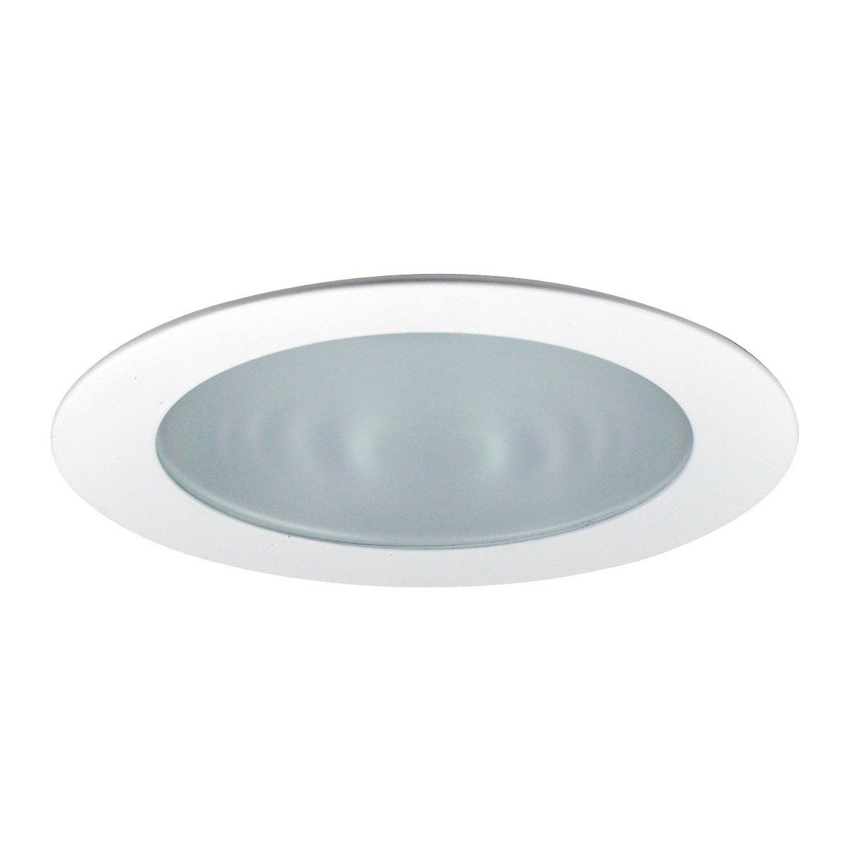 4" Recessed Trim - Frosted Flat Lens, Specular Clear Reflector, White Ring Recessed Nora Lighting White 