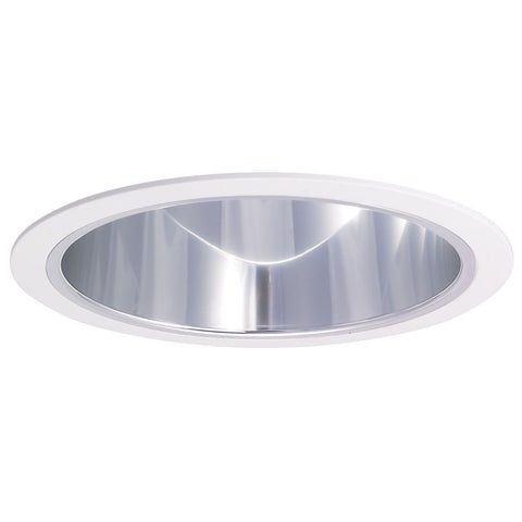 6" Recessed Trim - Specular Clear Reflector Airtight Cone, White Trim Recessed Nora Lighting 