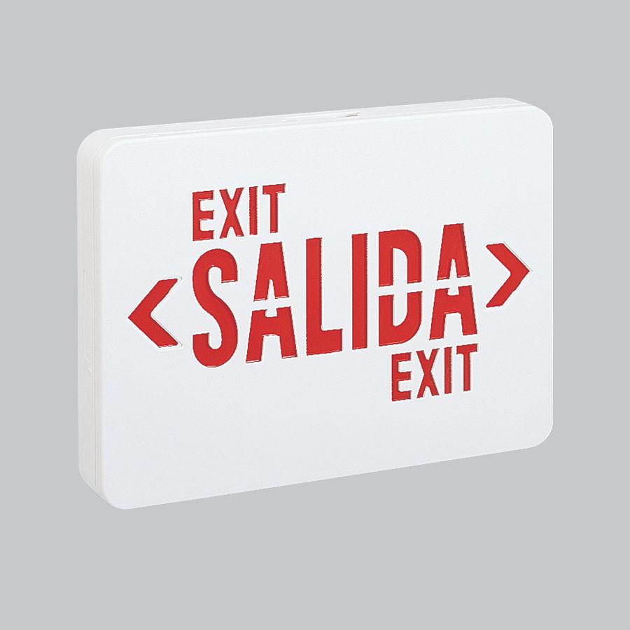 Red LED Salida Exit w/ 2-Circuit, White Housing Architectural Nora Lighting 
