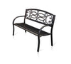 Desmi Scrolled Cast Iron Outdoor Bench Powdered Black Outdoor Enitial Lab 