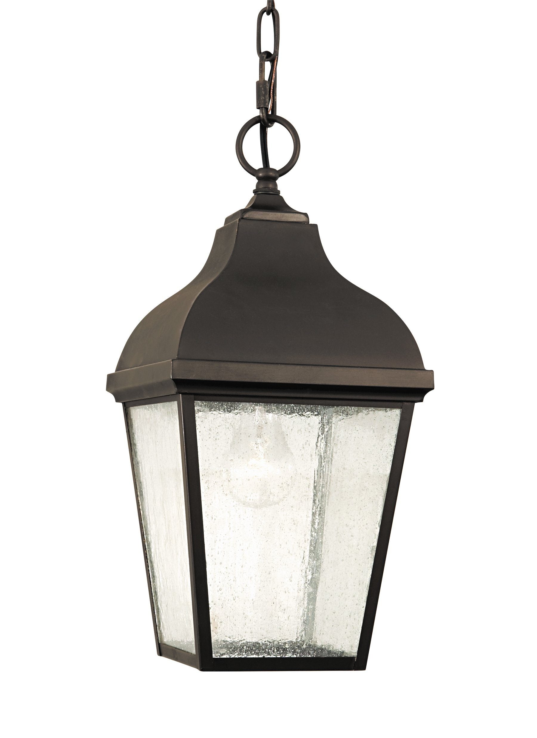 Terrace One Light Outdoor Pendant Lantern - Oil Rubbed Bronze Outdoor Sea Gull Lighting 