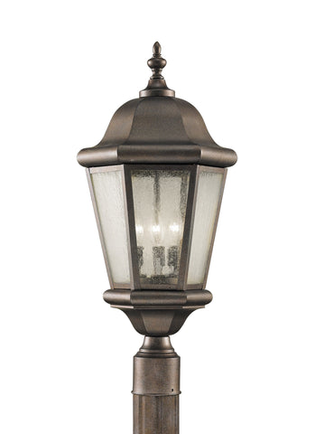 Martinsville Three Light Outdoor Post Lantern - Corinthian Bronze Outdoor Sea Gull Lighting 