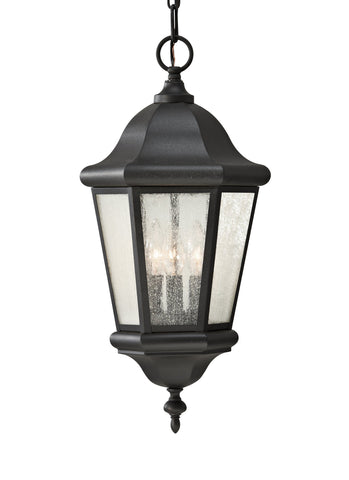 Martinsville Three Light Outdoor Pendant Lantern - Black Outdoor Sea Gull Lighting 