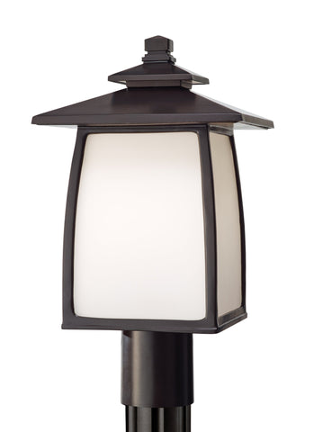 Wright House One Light Outdoor Post Lantern - Oil Rubbed Bronze Outdoor Sea Gull Lighting 