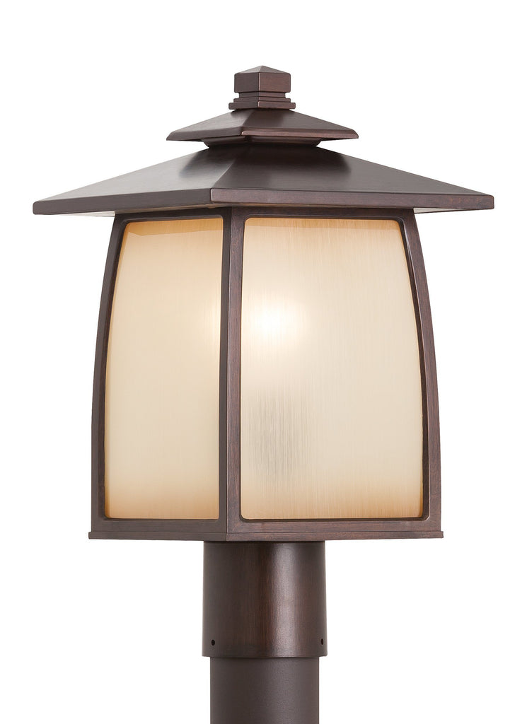 Wright House One Light Outdoor Post Lantern - Sorrel Brown Outdoor Sea Gull Lighting 