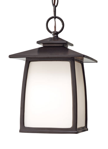 Wright House One Light Outdoor Pendant Lantern - Oil Rubbed Bronze Outdoor Sea Gull Lighting 