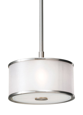 Casual Luxury One Light Mini-Pendant - Brushed Steel Ceiling Sea Gull Lighting 