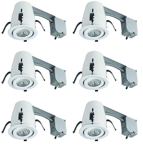 4" Non-IC Gimbal Trim Recessed Can 6-Pack Recessed 7th Sky Design 