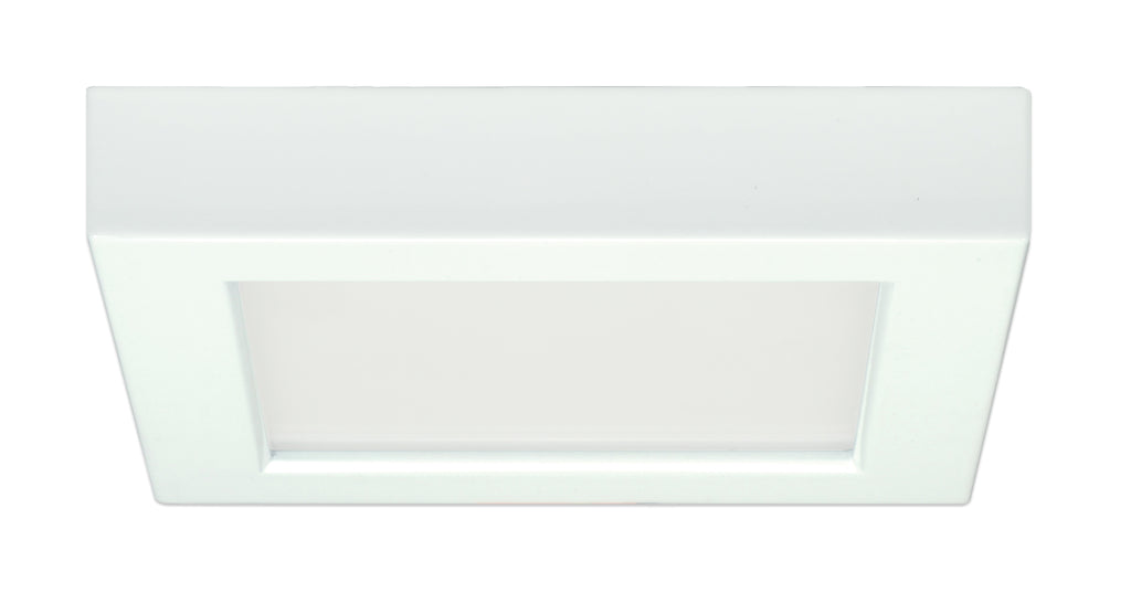 10.5 watt 5.5" LED Flush Mount; 2700K - Square, White