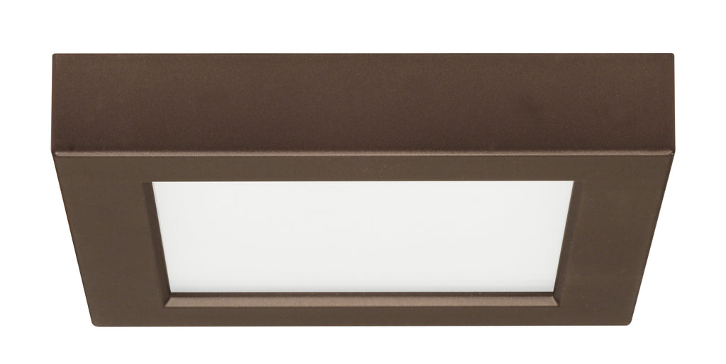 10.5 watt 5.5" LED Flush Mount; 2700K - Square, Bronze