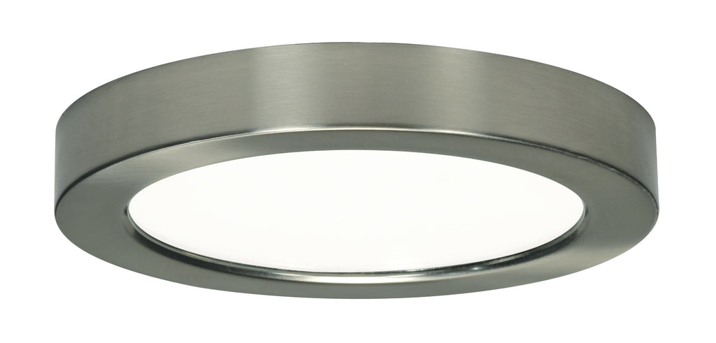 13.5 watt 7" LED Flush Mount; 2700K - Round, Brushed Nickel