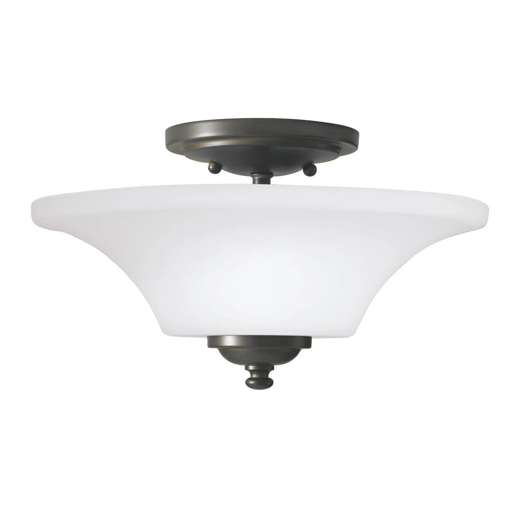 Barrington Two Light Semi-Flush Mount - Oil Rubbed Bronze Ceiling Sea Gull Lighting 