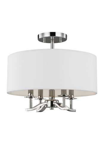 Hewitt Four Light Semi Flush Mount - Polished Nickel Ceiling Sea Gull Lighting 