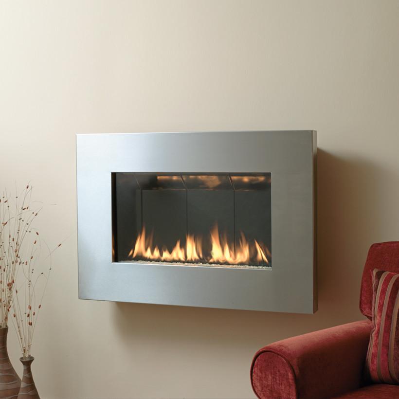 Fire Ribbon Direct Vent Slim 26" Stainless - Natural Gas Fireplaces Spark 