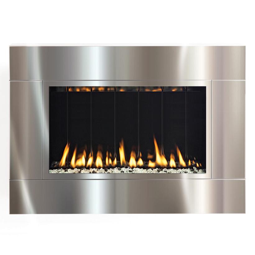 Slim 46" VF Stainless Surround - Natural Gas Fireplaces Spark 