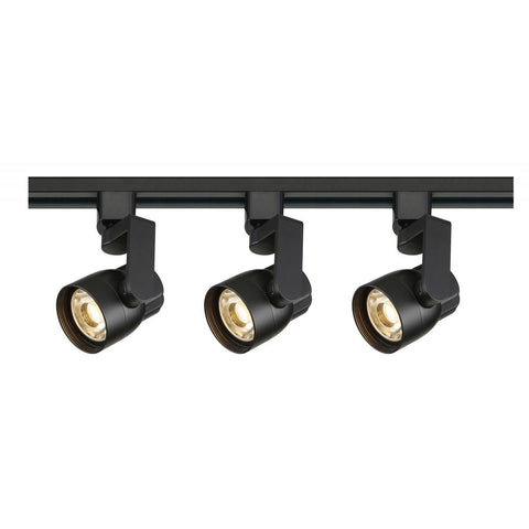 LED Track Light Kit - Round Shape with Angle Arm Black Finish Tracks Nuvo Lighting 