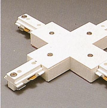 Two-Circuit X Connector - White Tracks PLC Lighting 