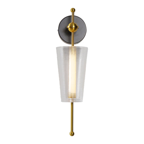 Toscana 5" Integrated LED Wall Sconce with Glass Shade in Antique Brass