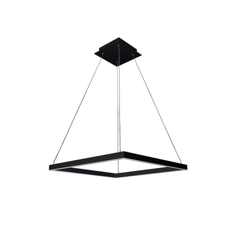 Atria 20" LED Square Suspension Pendant Chandelier - Black Ceiling Vonn 