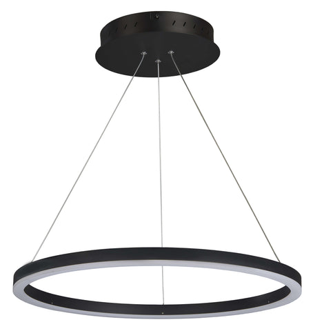 Tania 24" LED Ring Suspension Pendant Chandelier - Black Ceiling Vonn Black 