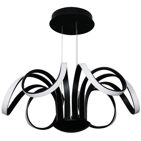 Capella Petals 30" Adjustable LED Chandelier - Black Ceiling Vonn 