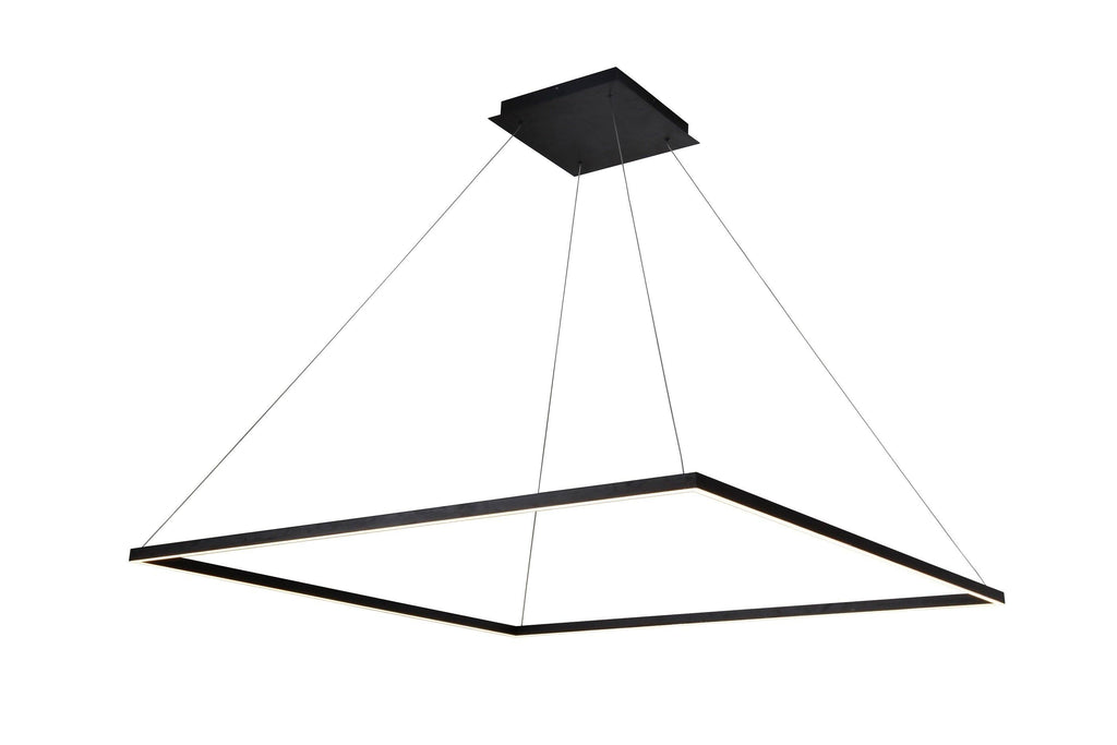 Atria 51"w LED Adjustable Suspension Square Chandelier - Black Ceiling Vonn 