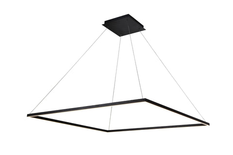 Atria 51"w LED Adjustable Suspension Square Chandelier - Black
